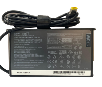 Lenovo 20V 8.5A 170W Dikdörtgen USB Sarı Uç  Laptop Adaptör (Orjinal)
